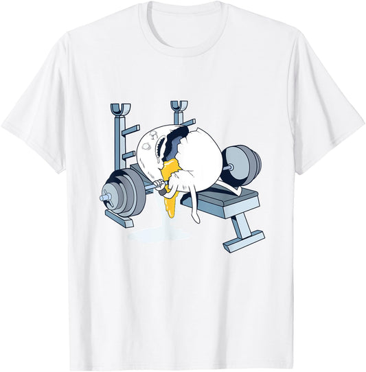 Egg Workout Accident Fun Gym And Diet Shirt Lifting T-Shirt - T-Shirt | White