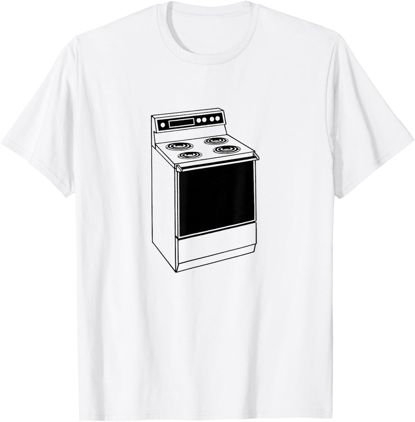 Kitchen Stove Print T-Shirt - T-Shirt | White