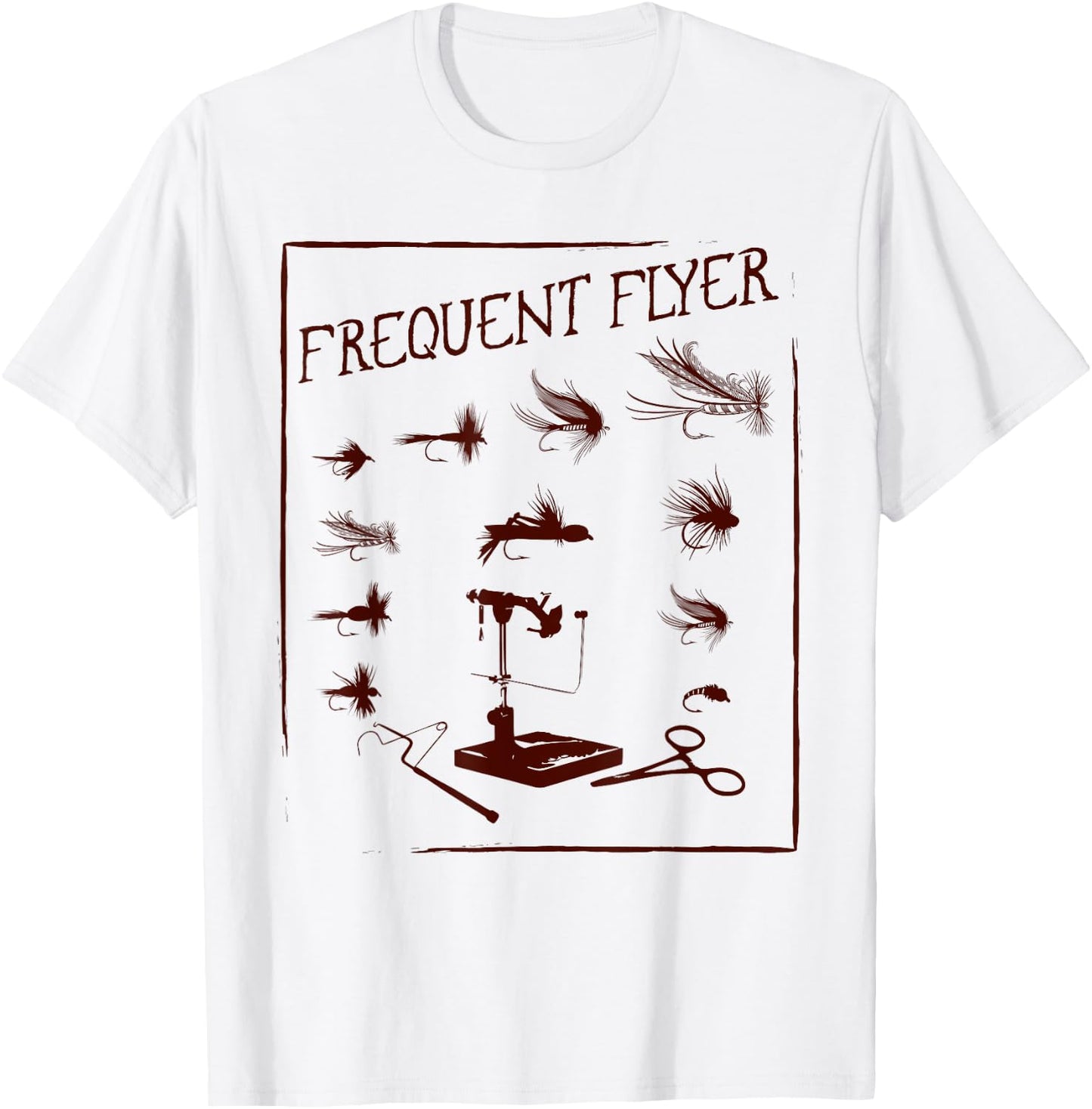 Fly Fishing Tying Funny Fisherman Christmas Fathers Day Gift Short Sleeve T-Shirt - T-Shirt | White