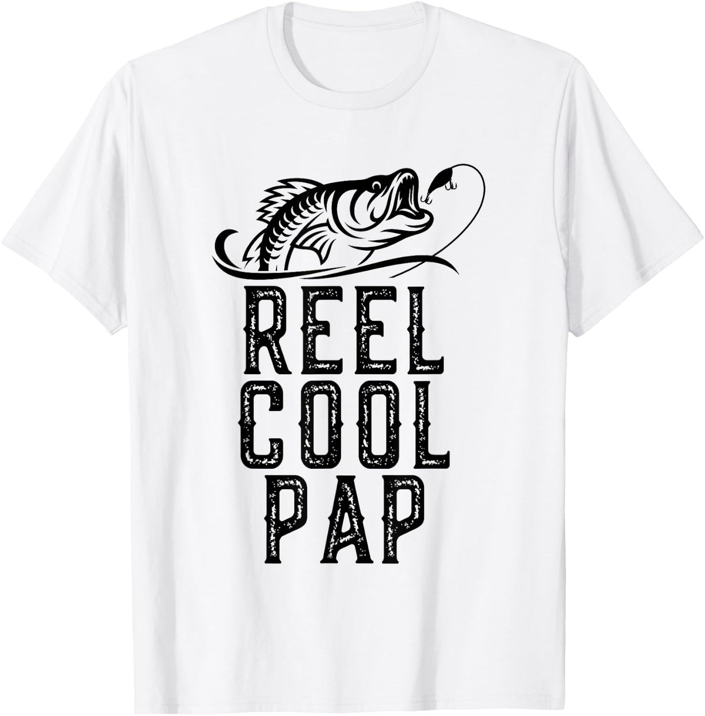 Reel Cool Pap Fishing Fisherman Funny Grandpa Retro T-Shirt - T-Shirt | White