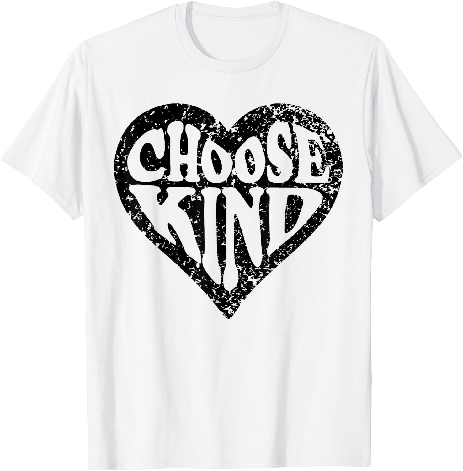 Choose Kind Distressed Heart Anti Bullying Unity Day T-Shirt - T-Shirt | White