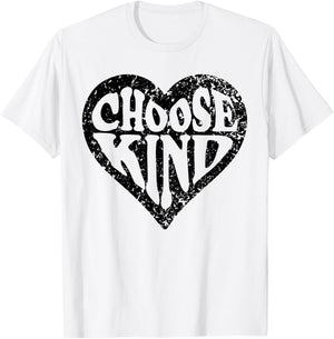 Choose Kind Distressed Heart Anti Bullying Unity Day T-Shirt - T-Shirt | White