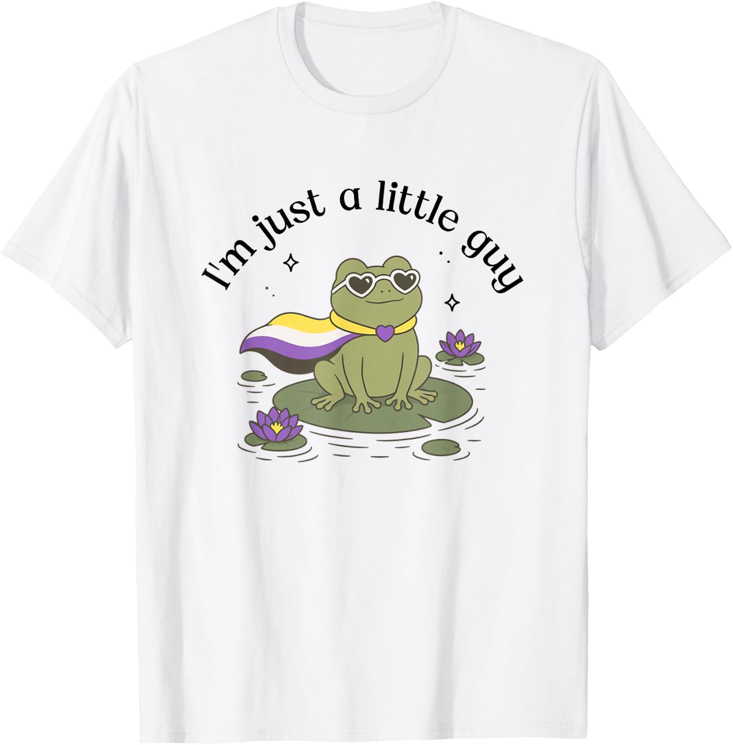Non-Binary Pride Funny Frog Meme Weirdcore LGBTQ Genderqueer T-Shirt - T-Shirt | White