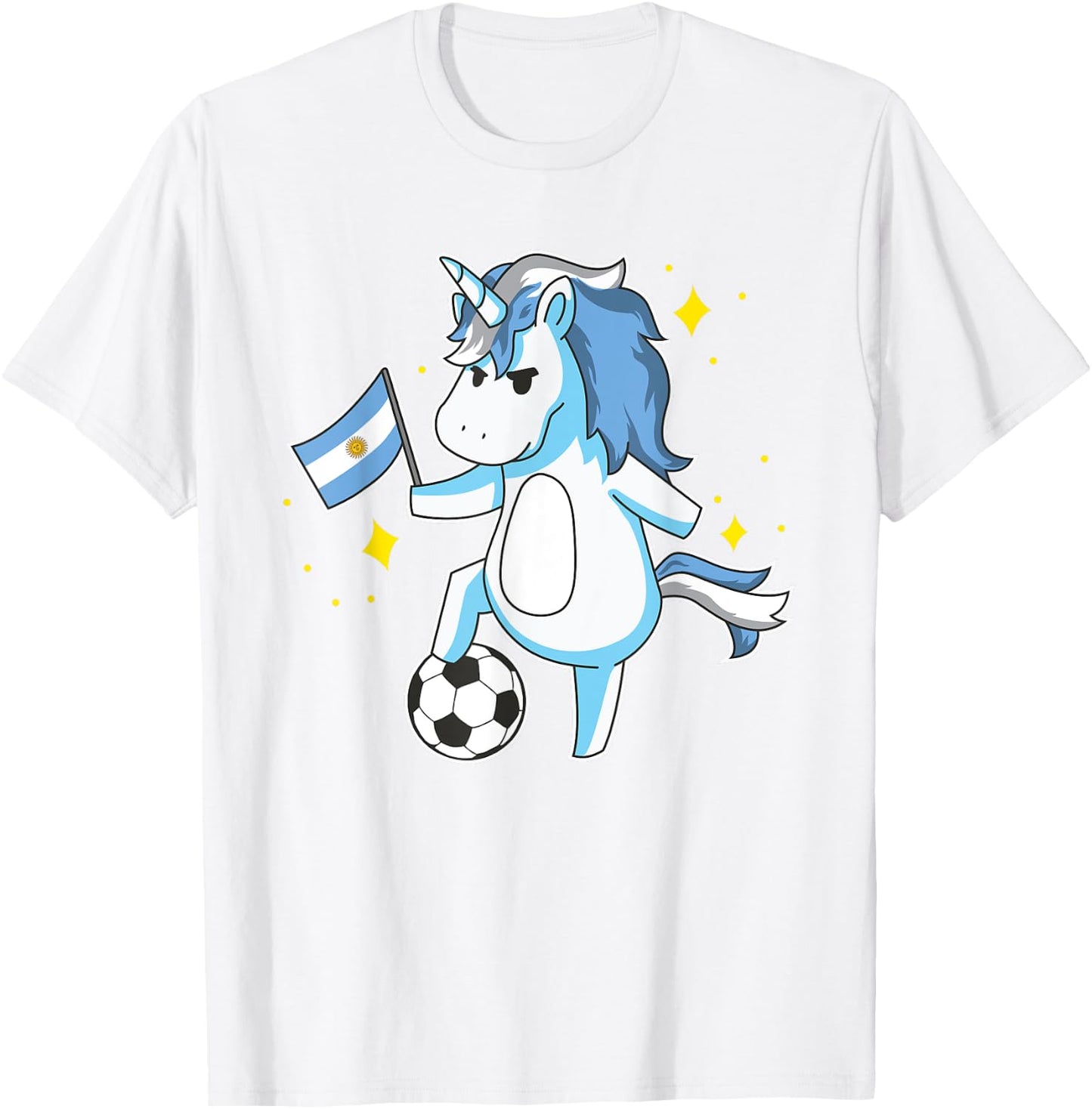 Soccer Unicorn Argentina Jersey Shirt Argentinian Football T-Shirt - T-Shirt | White