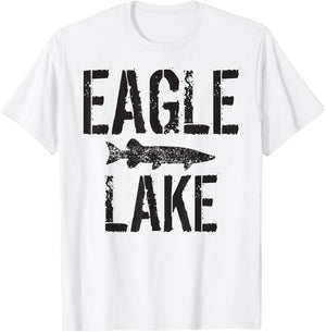 Eagle Lake Muskie Fishing Muskellunge Gift T-Shirt - T-Shirt | White