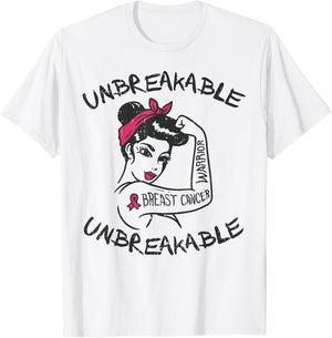 Rosie Unbreakable Pink Breast Cancer Warrior Survivor Gift T-Shirt - T-Shirt | White