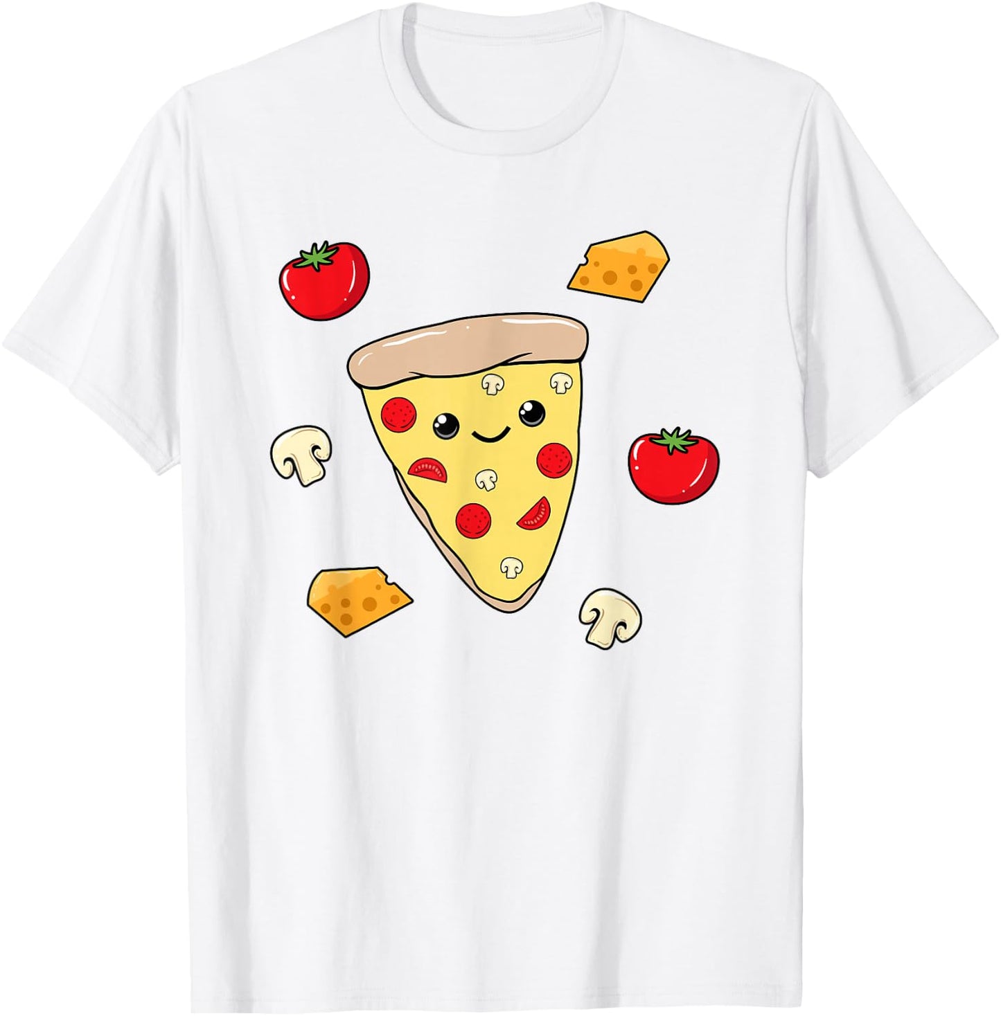Girl Sweet mushroom Pizza Shirt Pizza Lover Kids Fast Food T-Shirt - T-Shirt | White