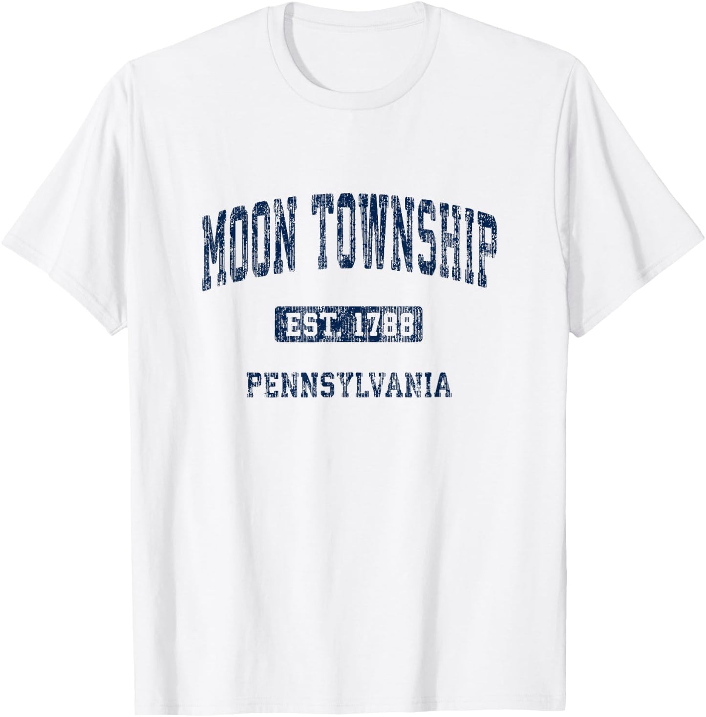 Moon Township Pennsylvania PA Vintage Athletic Sports Design T-Shirt - T-Shirt | White