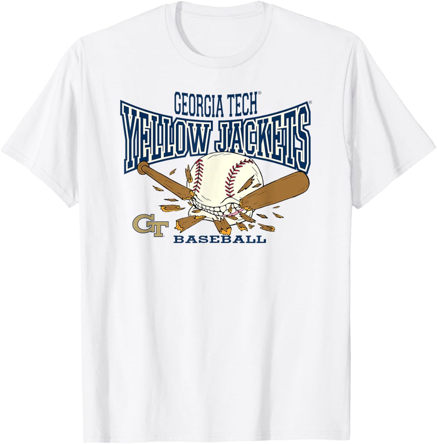 Georgia Tech Yellow Jackets Baseball Bite White T-Shirt - T-Shirt | White