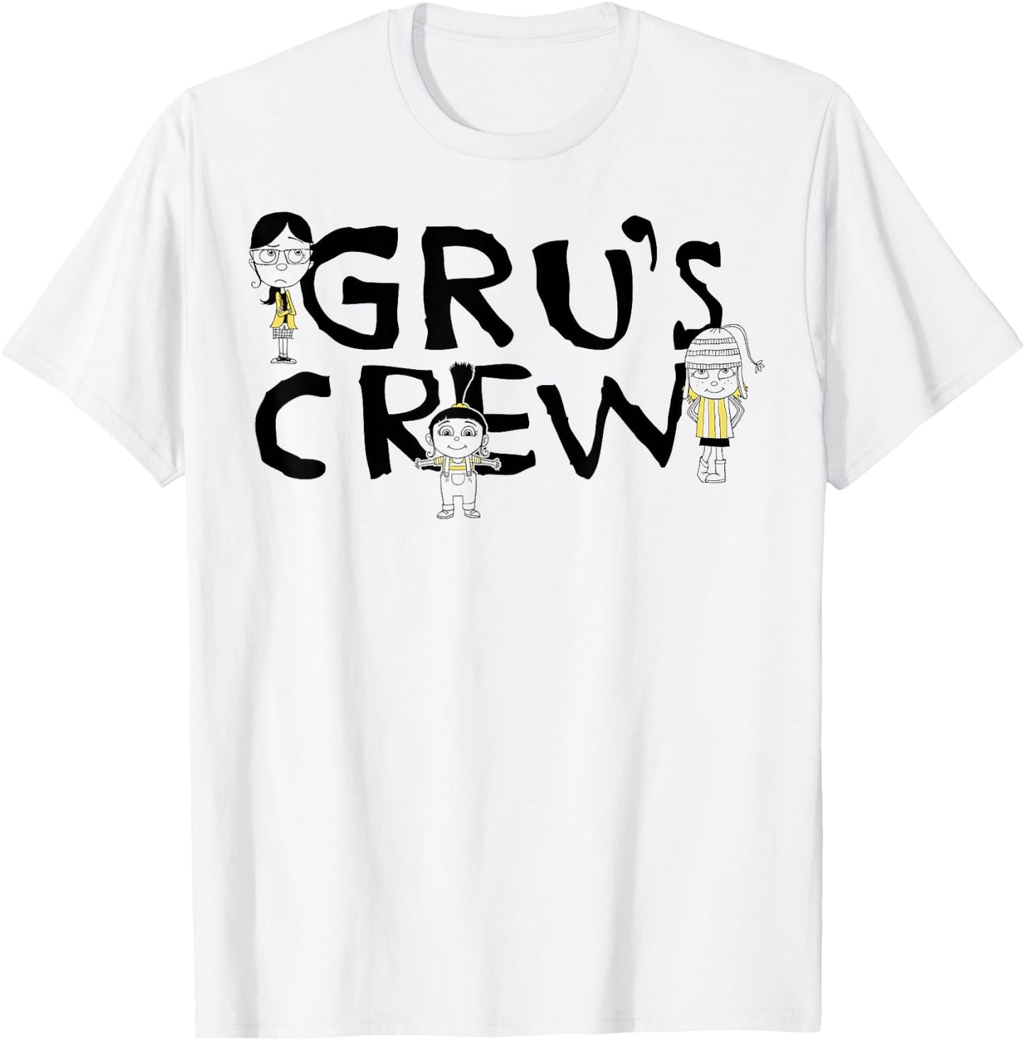 Despicable Me Minions Agnes Edith Margo Crew Graphic T-Shirt - T-Shirt | White