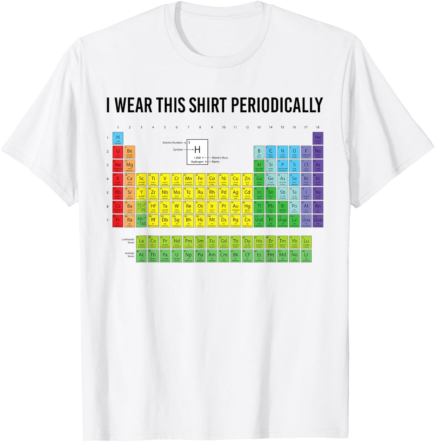 Funny Science Shirts By W817 -Adults Blue Small Modern Casual I Wear This Shirt Periodically T-Shirt - T-Shirt | White
