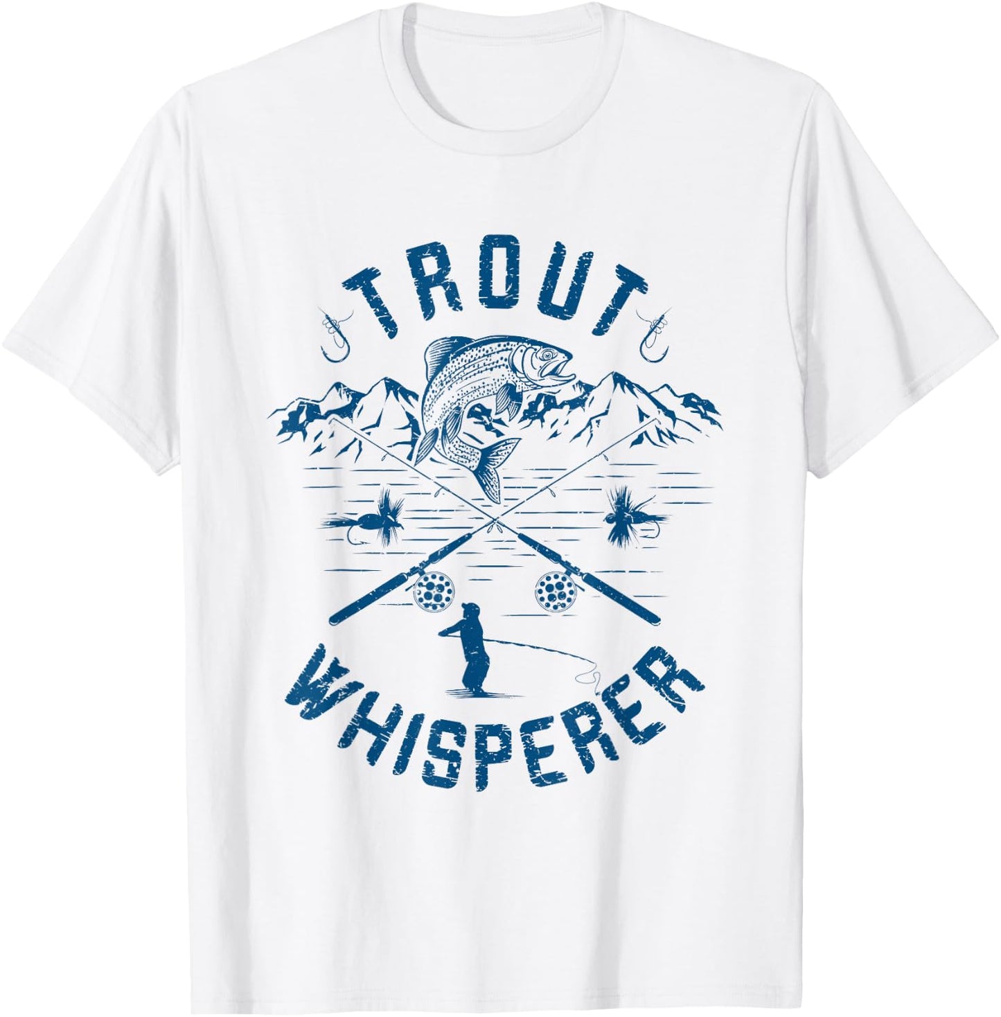 Funny Trout Fly Fishing Birthday Christmas Fathers Day Gift T-Shirt - T-Shirt | White