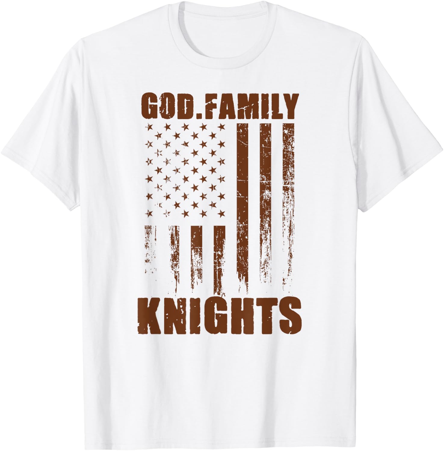 Mount View Knights God. Family. Vintage USA Flag T-Shirt - T-Shirt | White