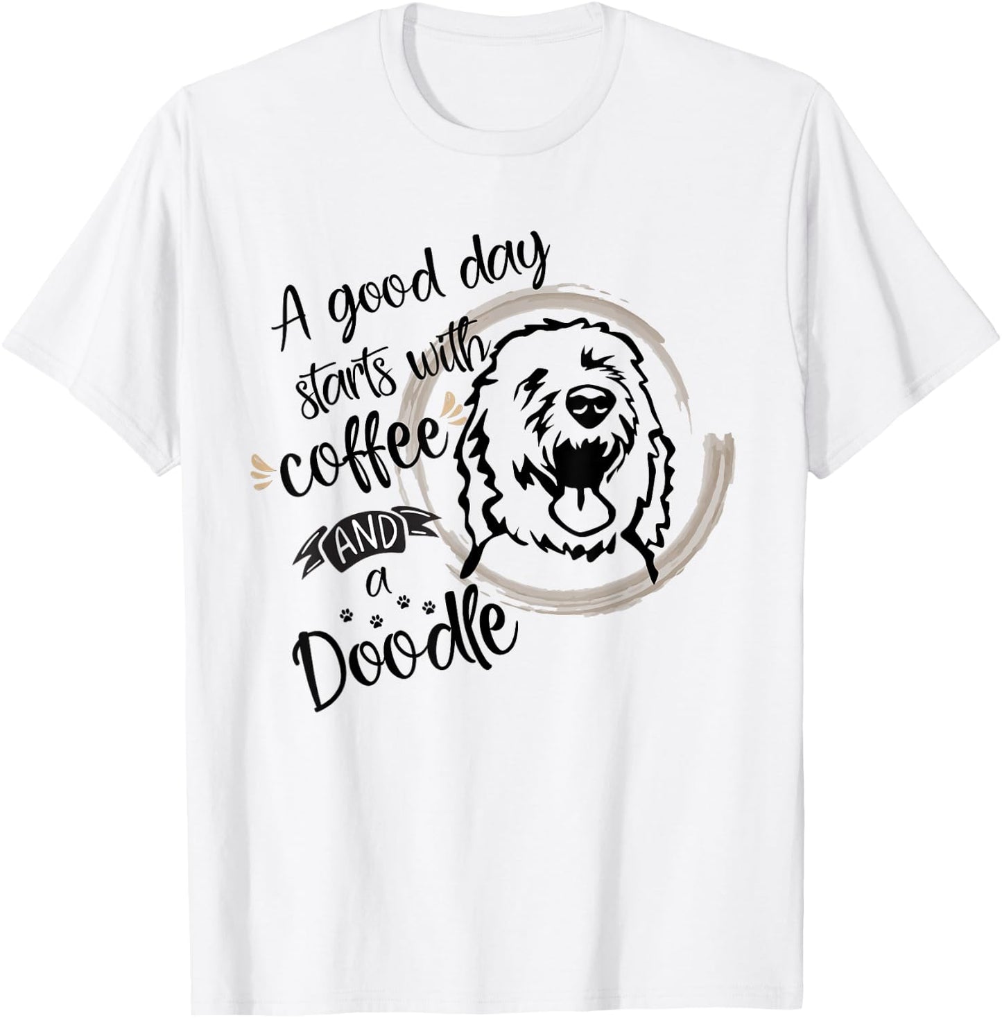 Coffee Doodle Mom Airedoodle Springerdoodle Bordoodle T-Shirt - T-Shirt | White