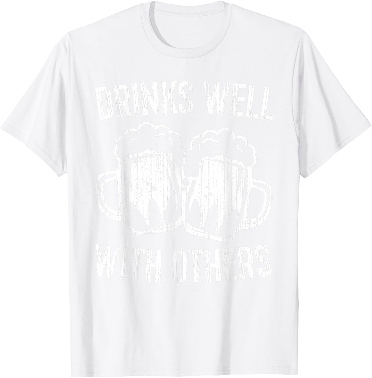 Drinks Well With Others Shirt Men Women St Patricks Day T-Shirt - T-Shirt | White