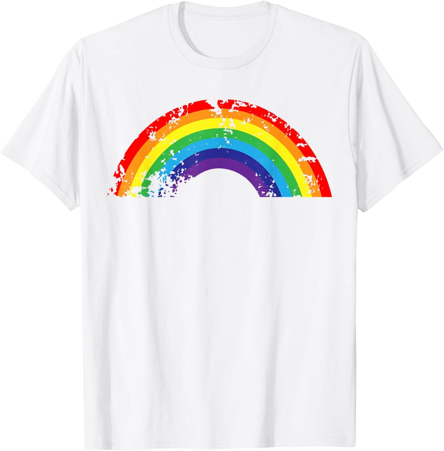 Cool Elegant Rainbow Vintage Retro 80's Style Shirt Gift T-Shirt - T-Shirt | White