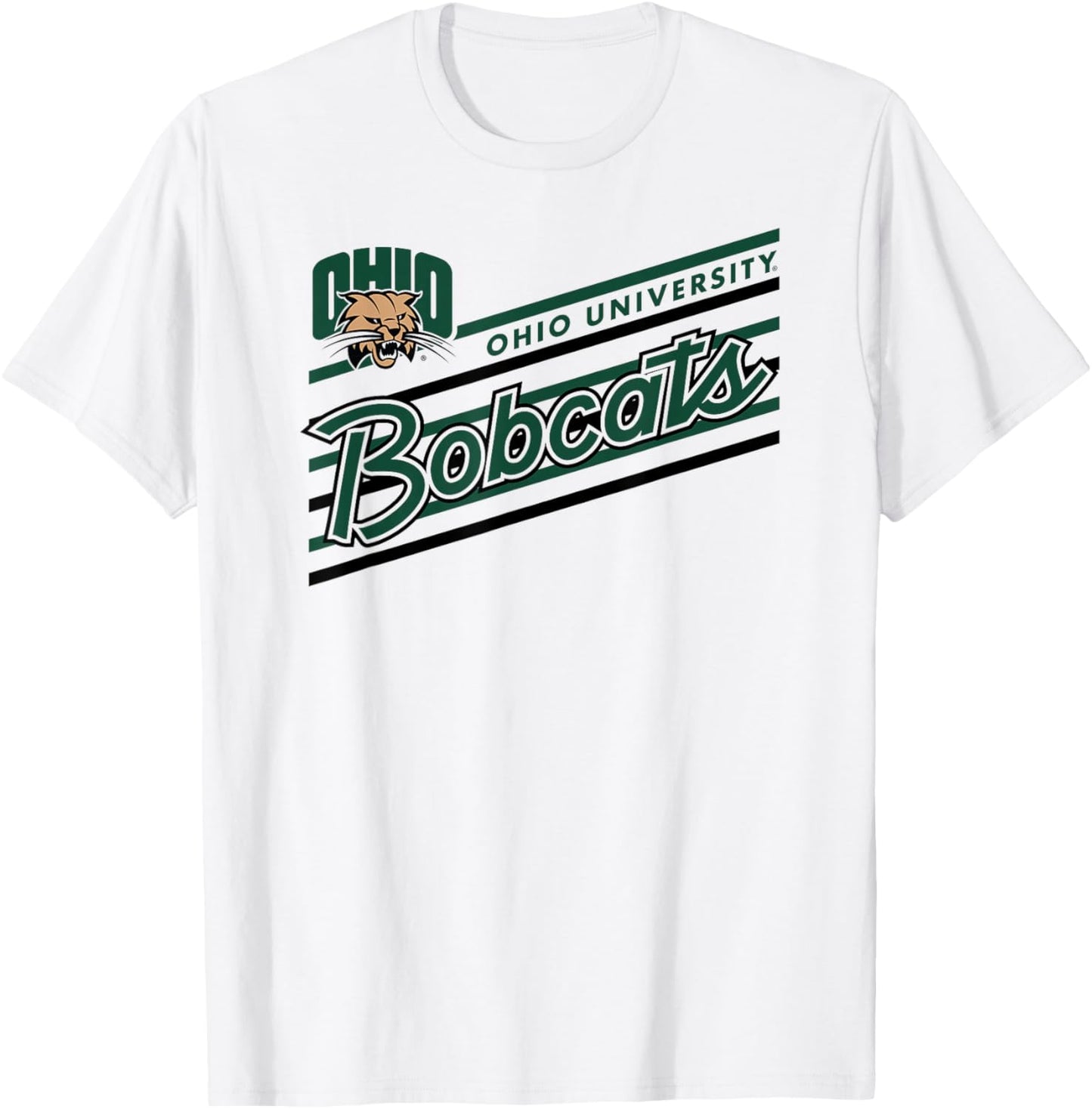 Ohio Bobcats Retro Performer White Officially Licensed T-Shirt - T-Shirt | White