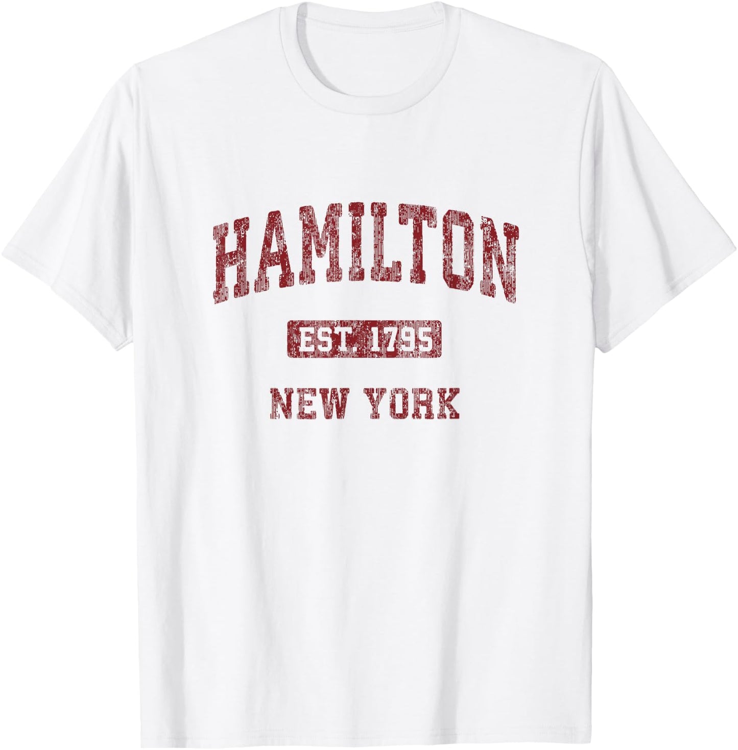 Hamilton New York NY Vintage Athletic Sports Design T-Shirt - T-Shirt | White