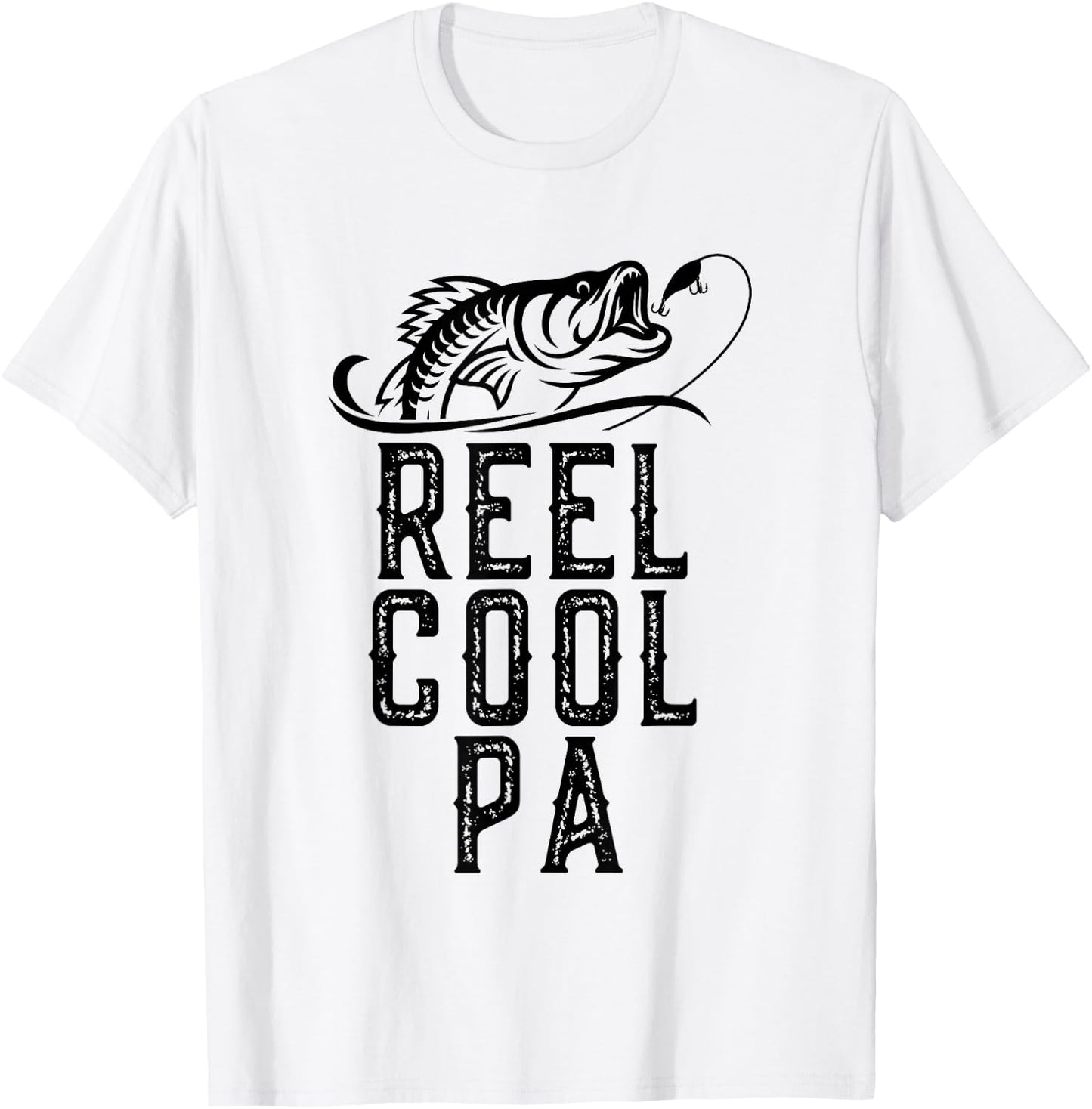 Reel Cool Pa Fishing Fisherman Funny Grandpa Retro T-Shirt - T-Shirt | White