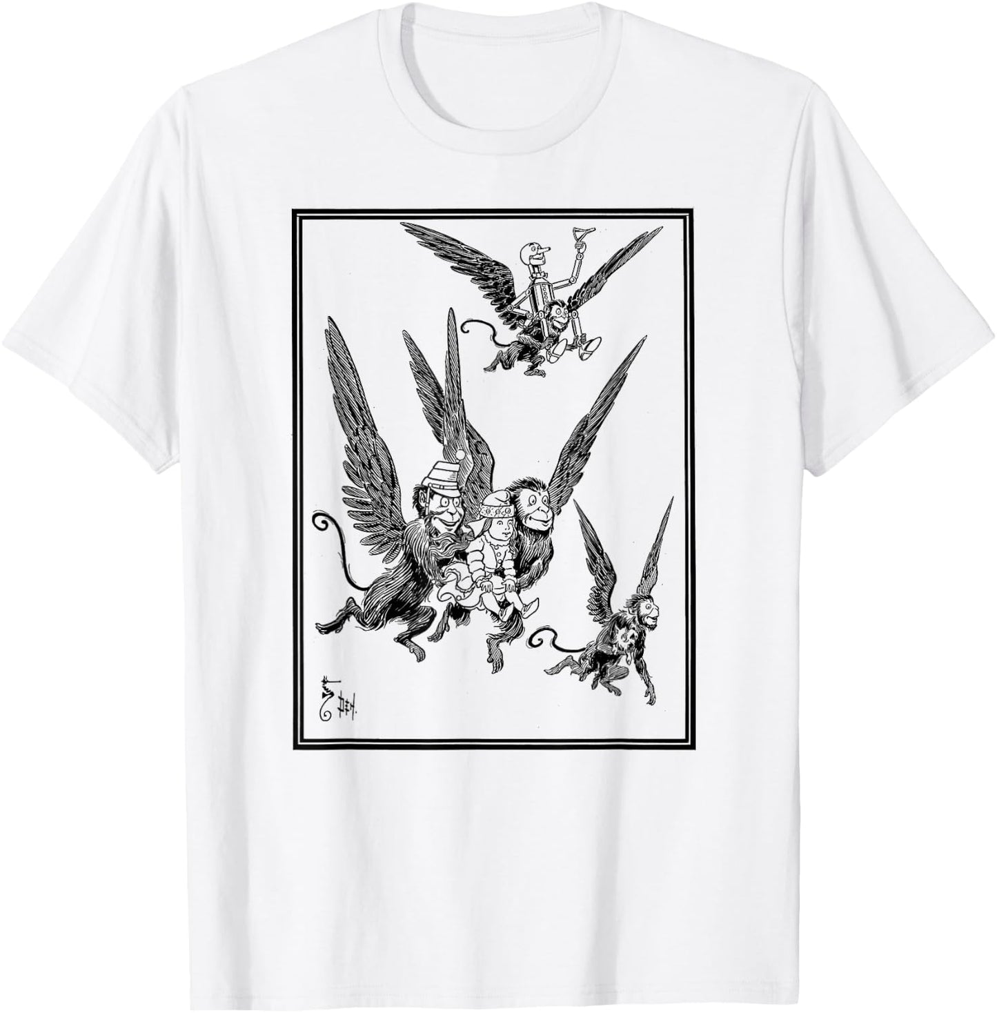 Wizard of OZ Winged Flying Monkey-Dorothy Toto Tin Man of OZ T-Shirt - T-Shirt | White