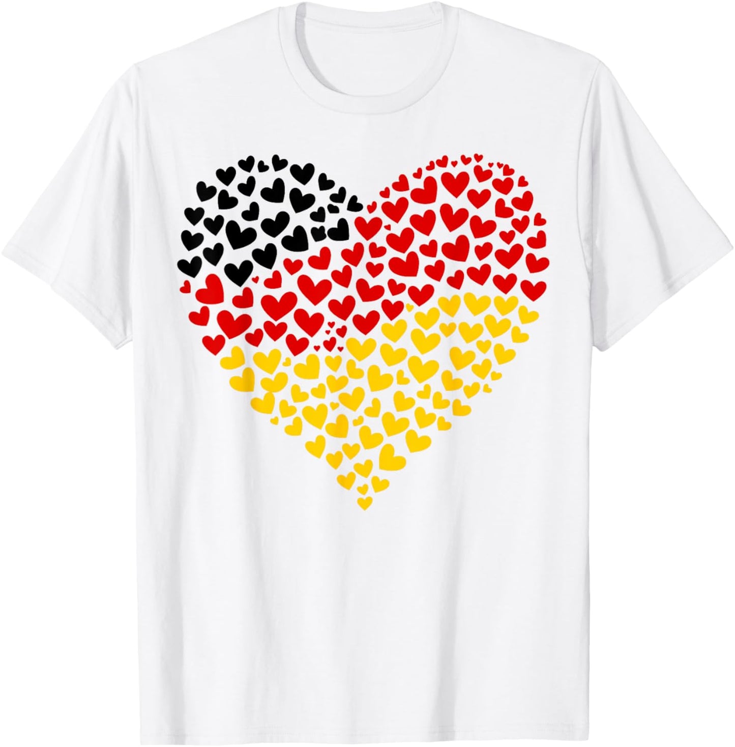 German Flag Heart of Passion for Germany Women Kids Men T-Shirt - T-Shirt | White