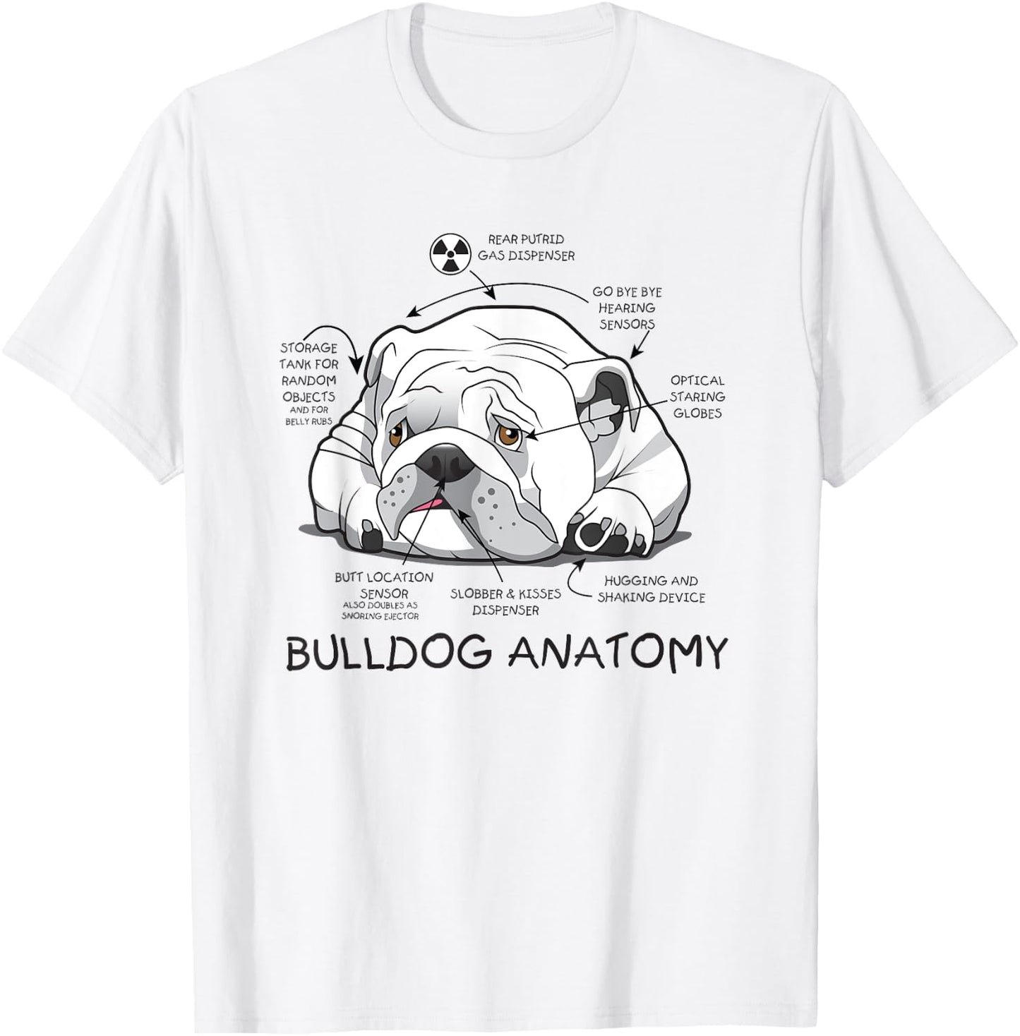 Funny Cute English Bulldog Anatomy Dog Biology Gift Men Women T-Shirt - T-Shirt | White