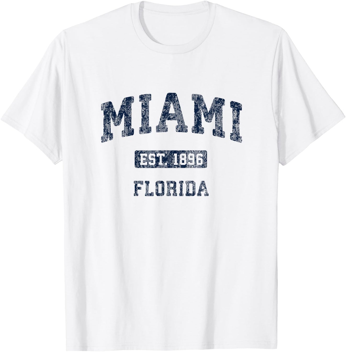 Miami Florida FL Vintage Athletic Sports Design T-Shirt - T-Shirt | White