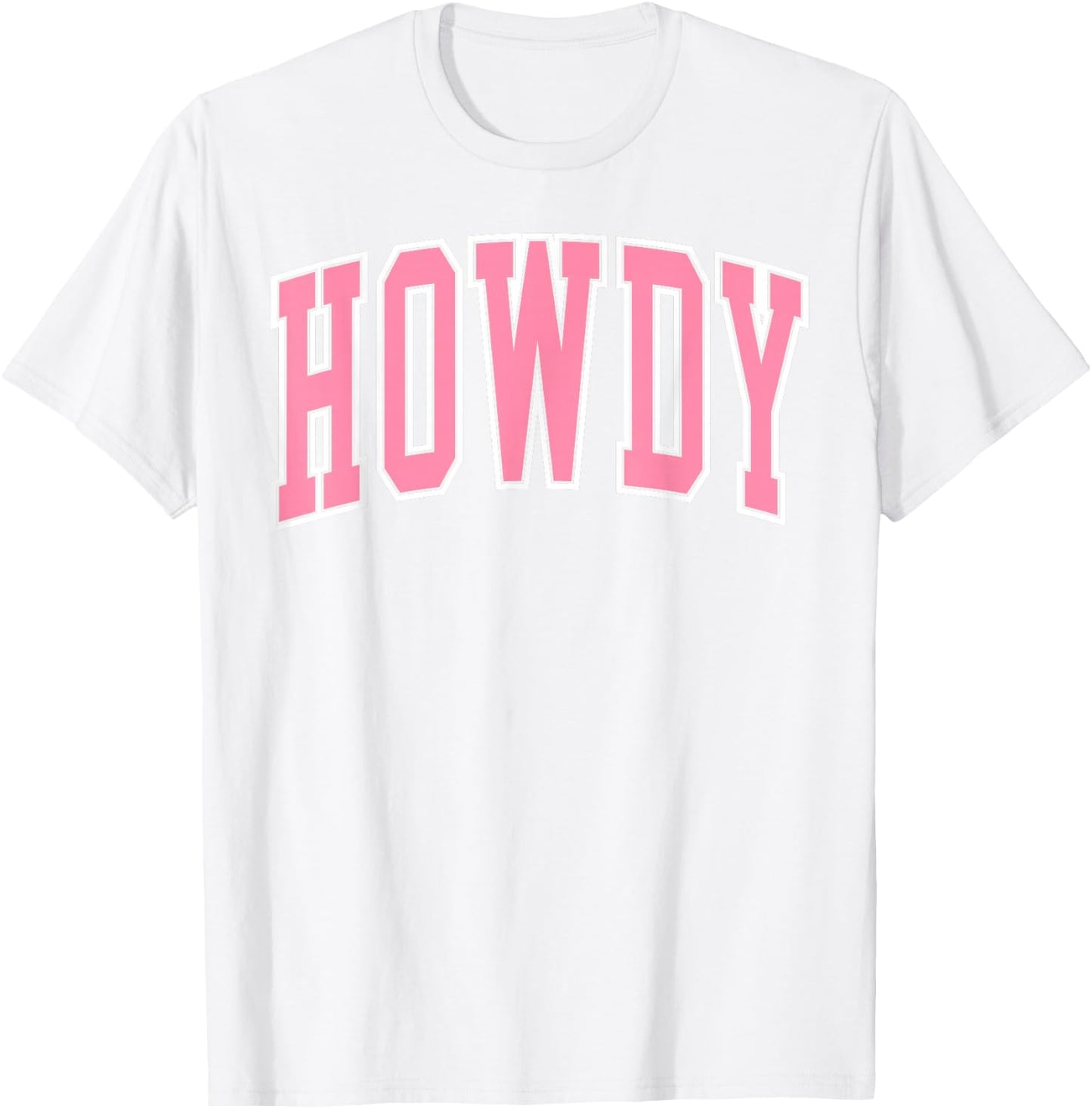 Preppy Cowgirl Varsity Pink Howdy Western Women Girls T-Shirt - T-Shirt | White