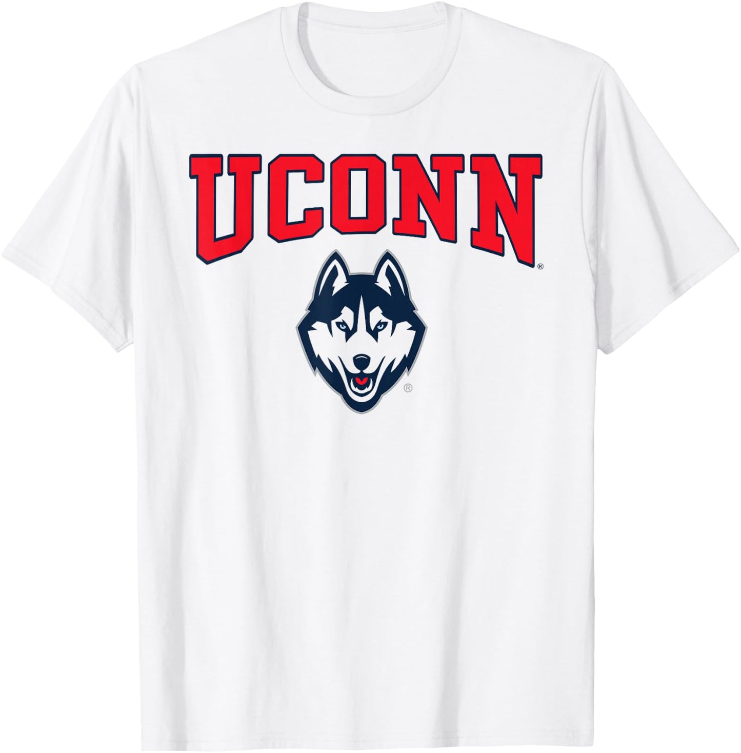 Elite Authentics Connecticut Huskies Arch Logo White -Adults & Kids T-Shirt - T-Shirt | White