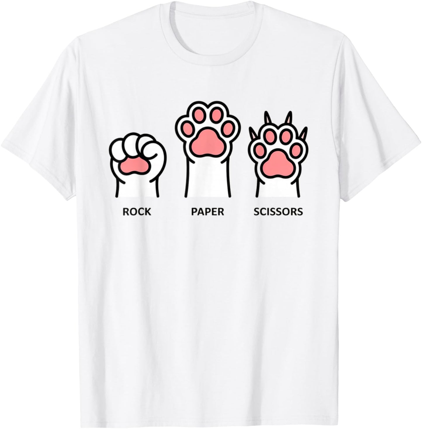 Dog Rock Paper Scissors Paw Funny T-Shirt - T-Shirt | White