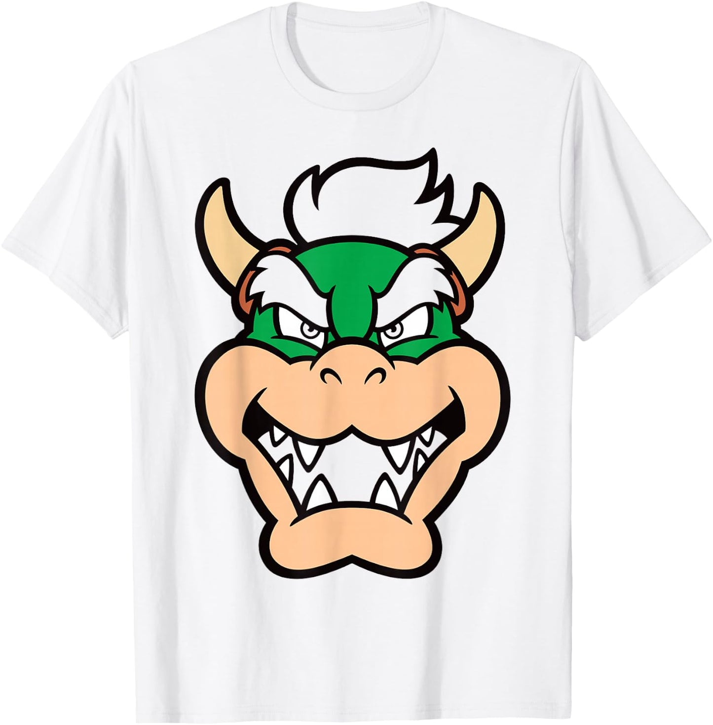 Nintendo Super Mario Bowser Large Face Chest Portrait T-Shirt - T-Shirt | White