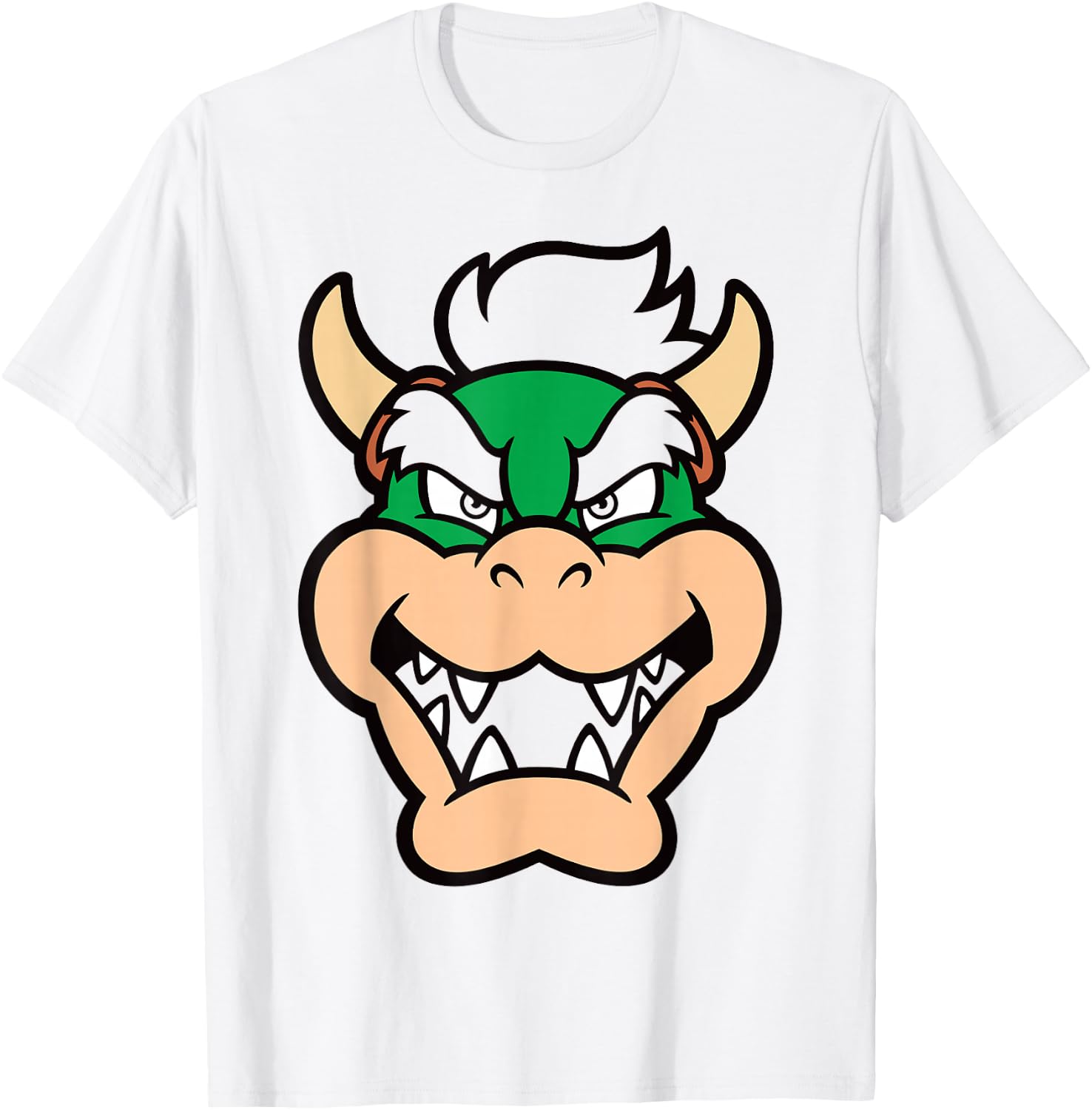 Nintendo Super Mario Bowser Large Face Chest Portrait T-Shirt - T-Shirt | White