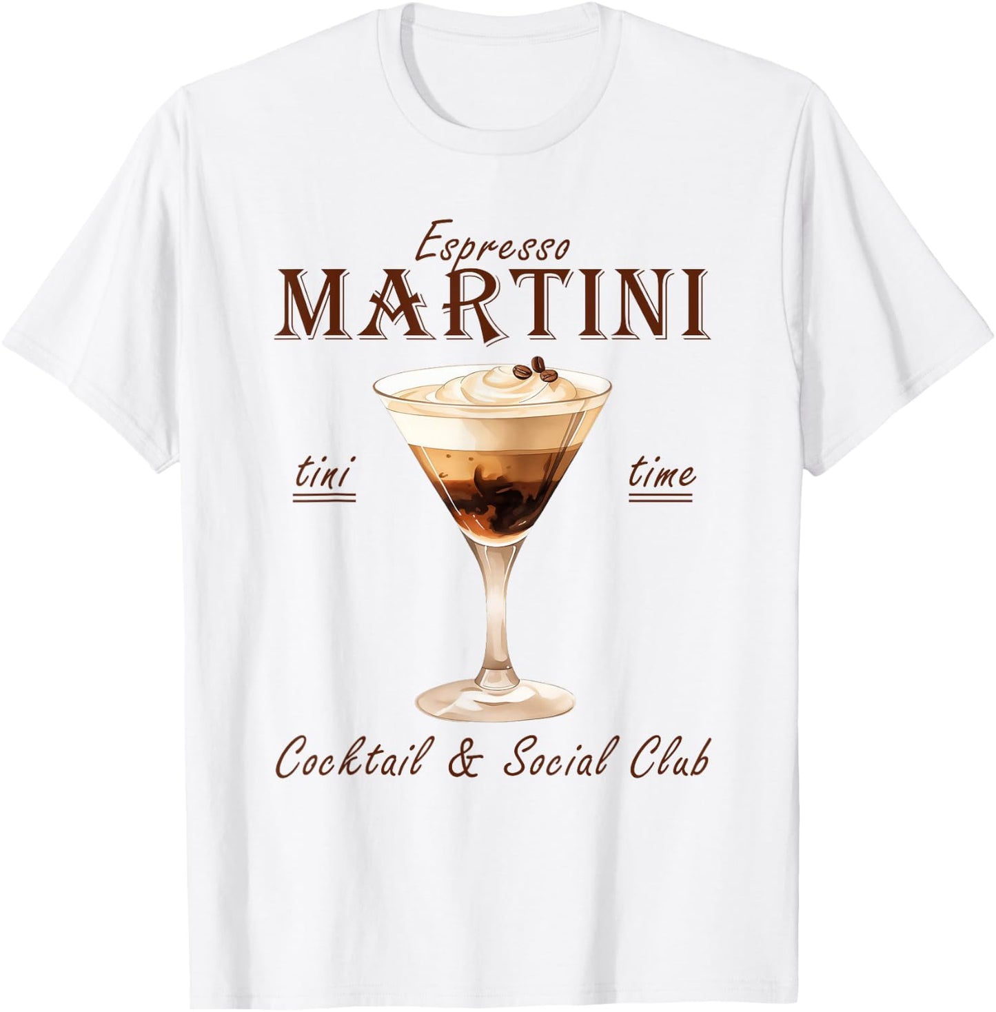 Espresso Martini Cocktail And Social Club T-Shirt - T-Shirt | White