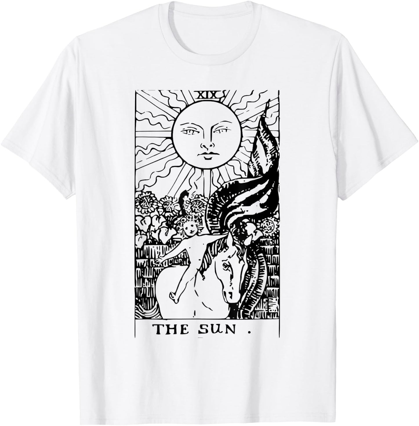 The Sun Vintage Tarot Card Inspired T-Shirt - T-Shirt | White