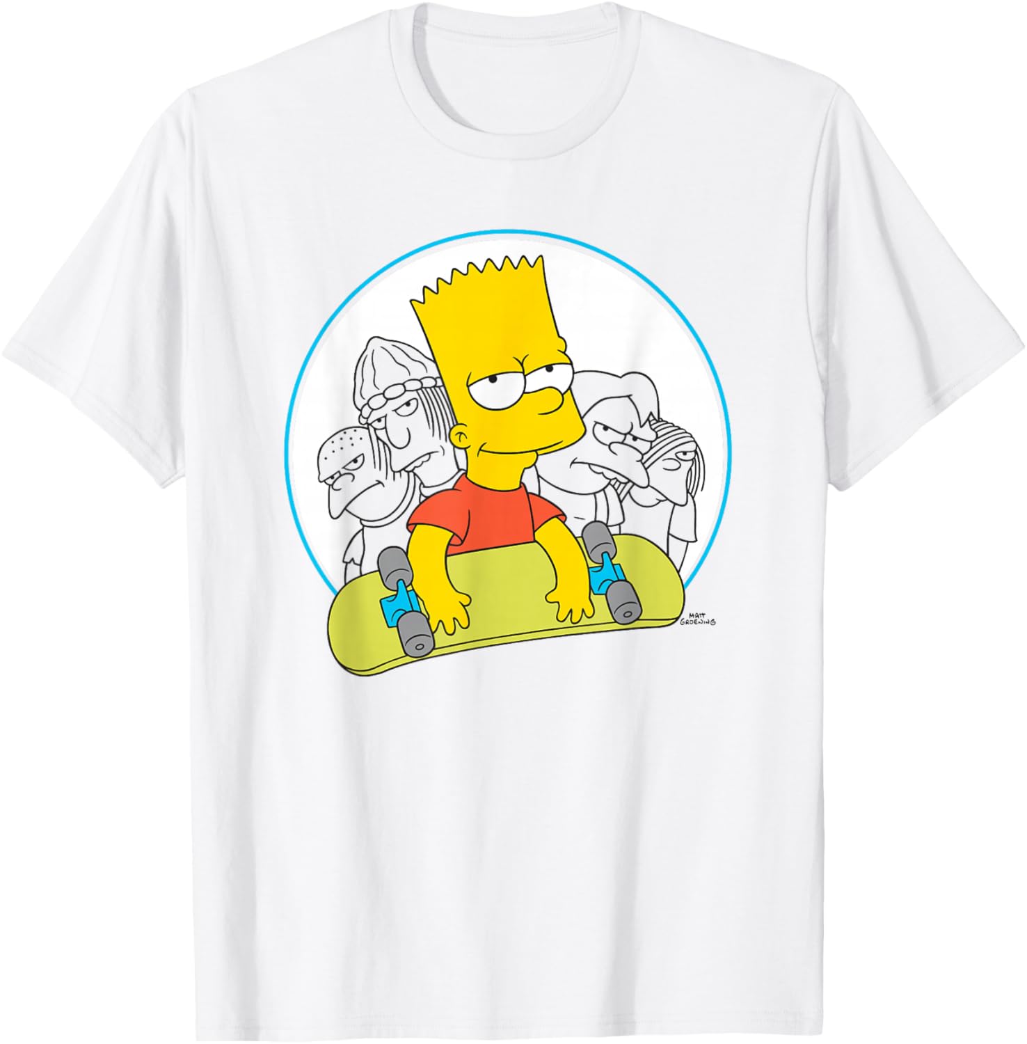 The Simpsons Bart Skateboard T-Shirt - T-Shirt | White