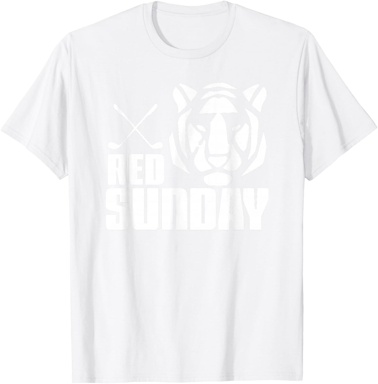 Tiger Red Sunday Golf T-Shirt - T-Shirt | White