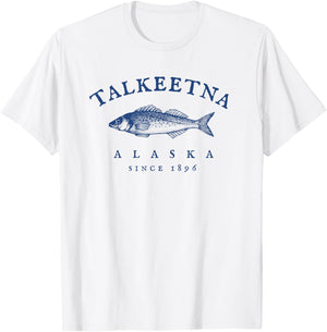 Retro Talkeetna Alaska Fishing T-Shirt - T-Shirt | White