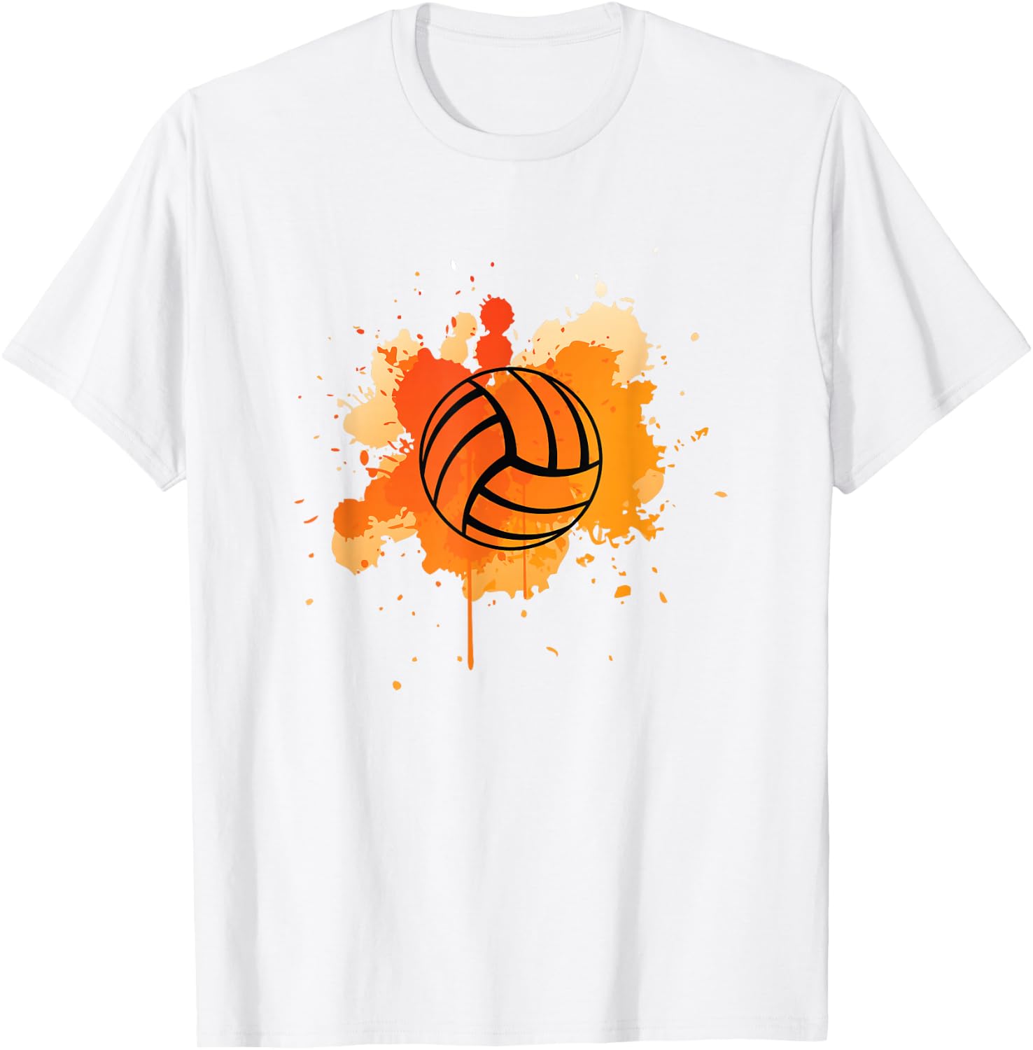 Cute Orange Graphic Art Volleyball Player Team T-Shirt - T-Shirt | White
