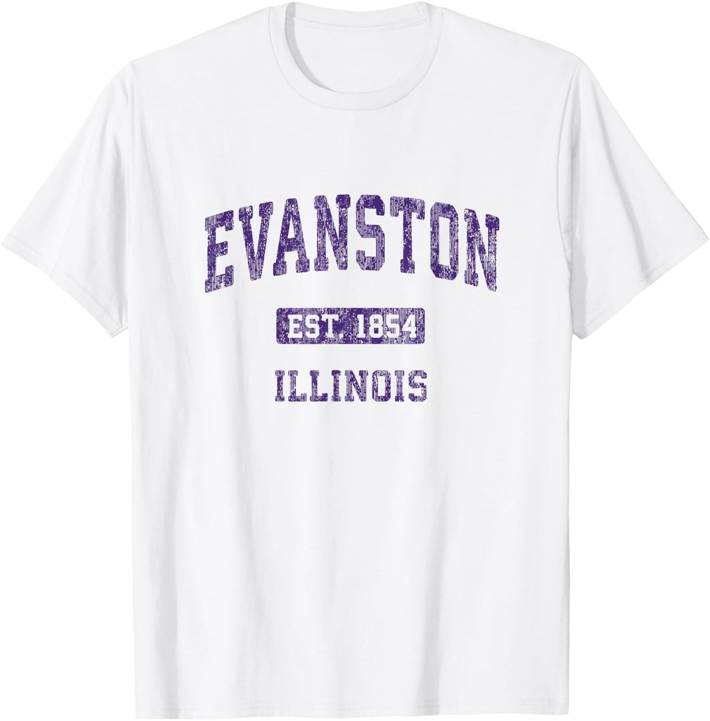Evanston Illinois IL Vintage Athletic Sports Design T-Shirt - T-Shirt | White