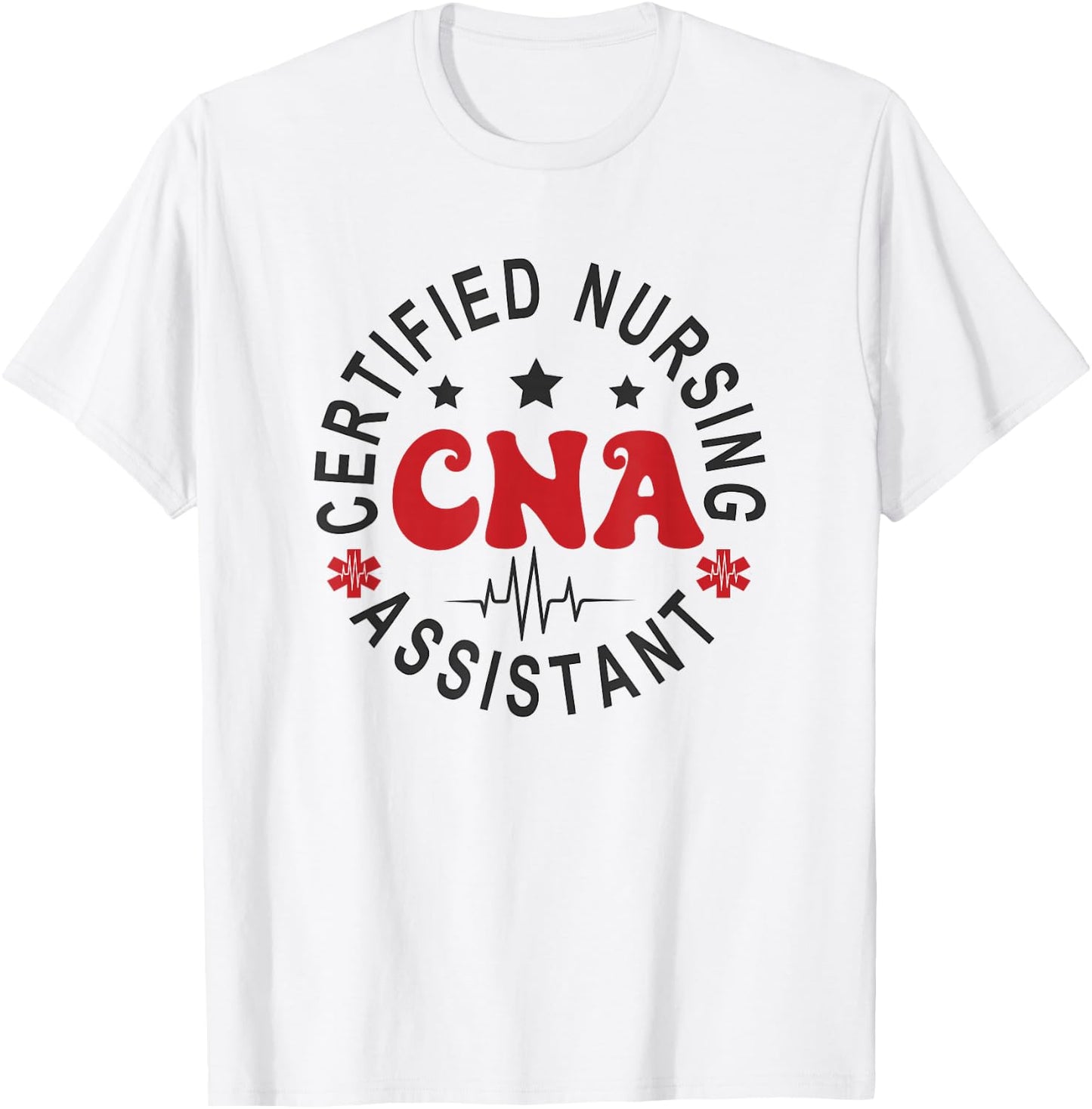 Certified Nurse Assistant Apparel CNA , -Adults, Short Sleeve, Nursing , Grey, Small T-Shirt - T-Shirt | White