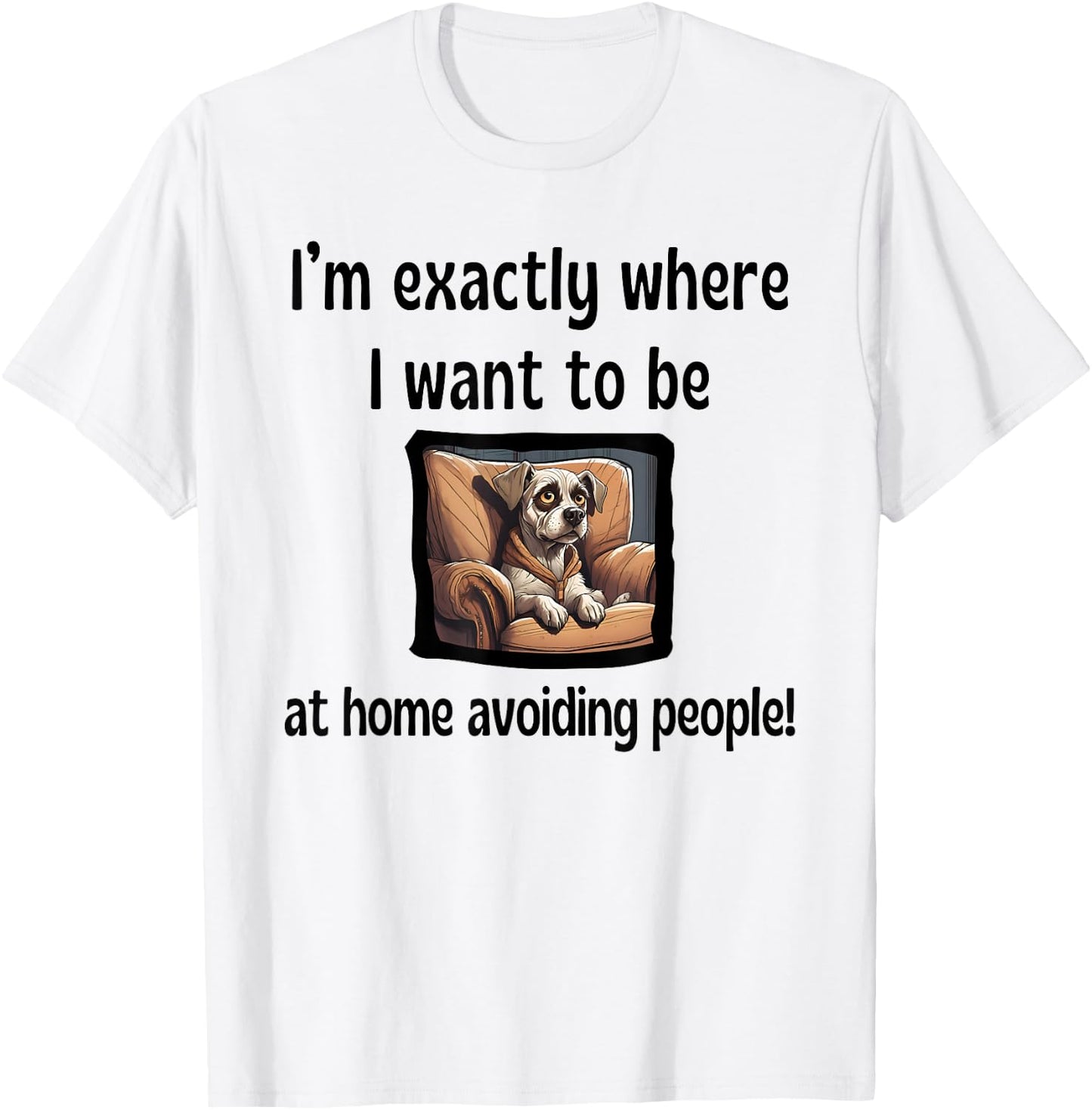 Holidays I’m Exactly Where I Want Be At Home Avoiding People T-Shirt - T-Shirt | White