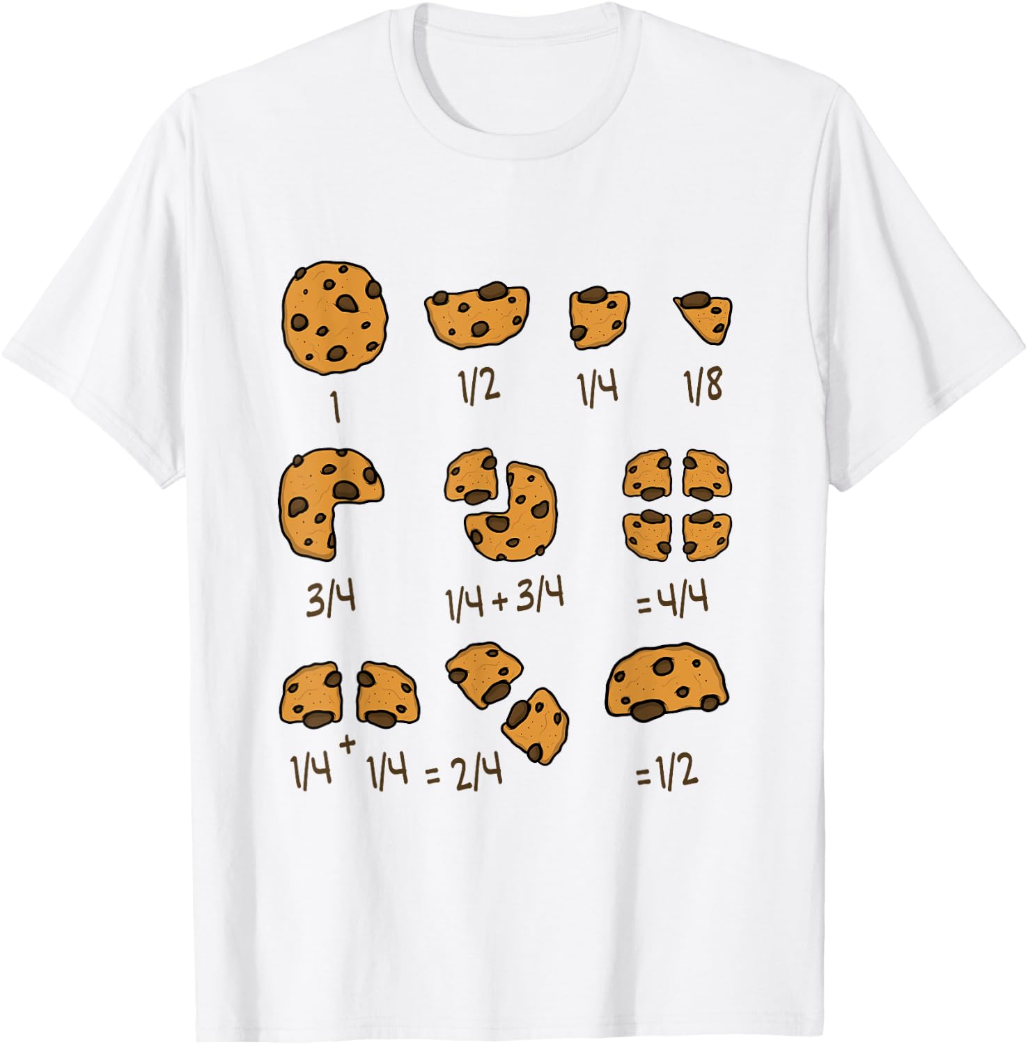 Math Teachers Chocolate Cookie Chocolate Chip Men Women Girls Kids T-Shirt - T-Shirt | White