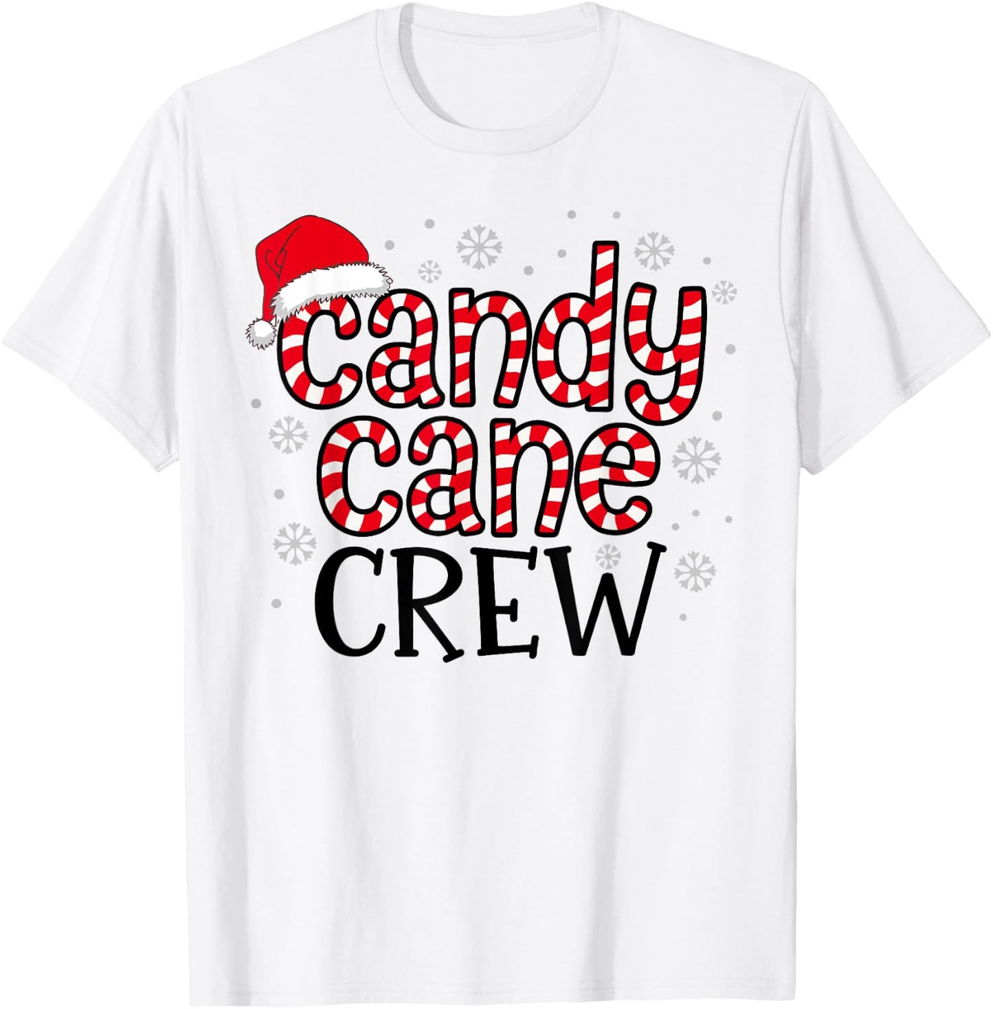 Candy Cane Crew Christmas Squad Xmas Family Matching Santa T-Shirt - T-Shirt | White