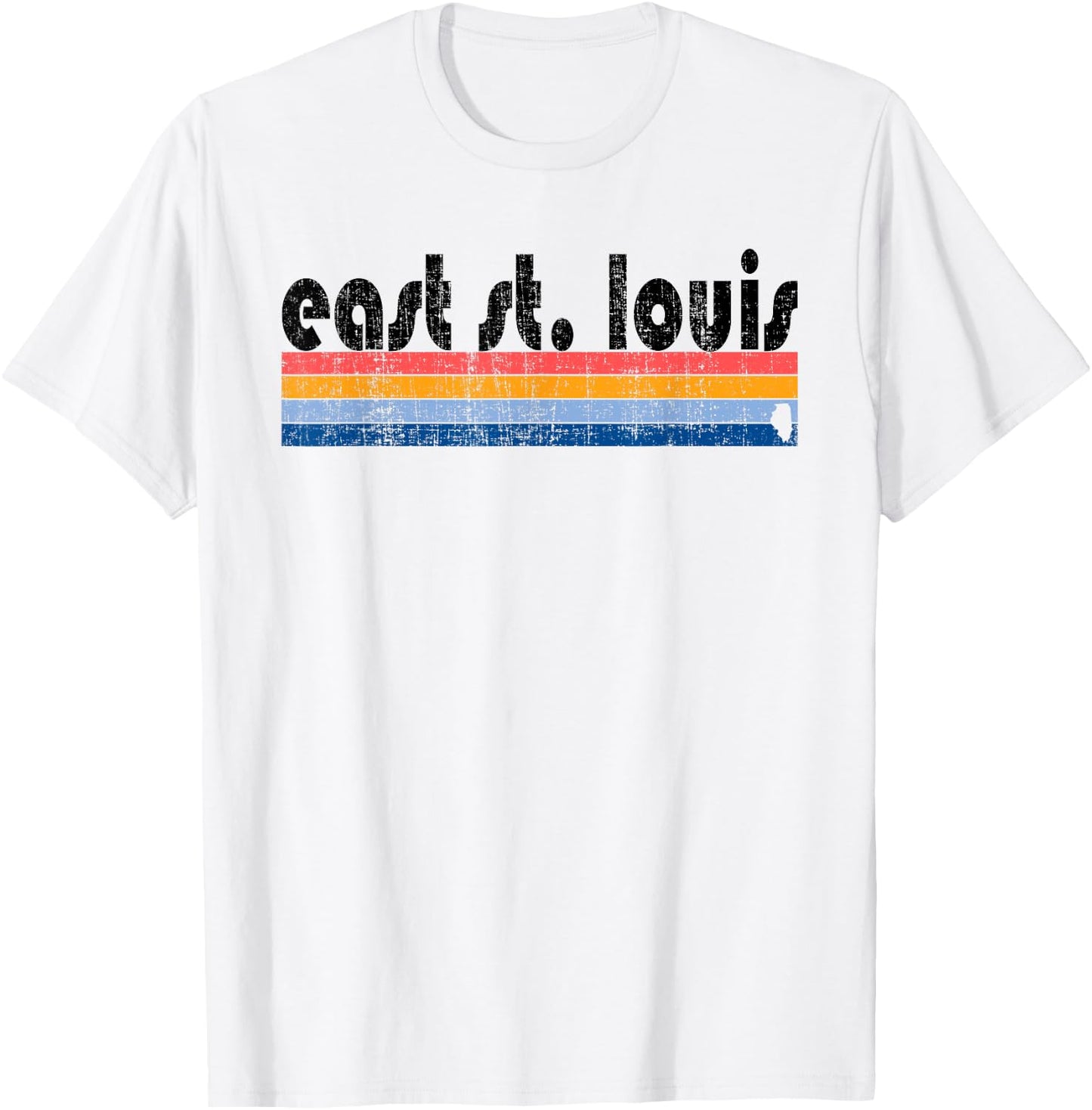 Vintage 80s Style East St. Louis IL T-Shirt - T-Shirt | White