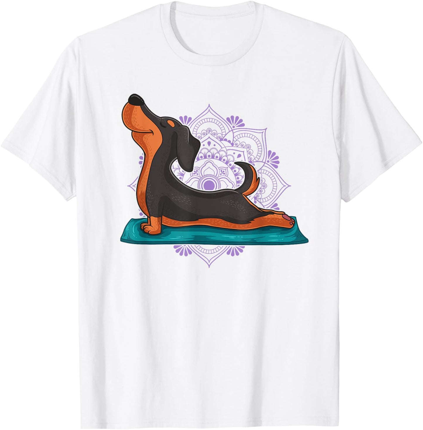 Cute Dachshund Dog Yoga Position Workout Instructor Gift T-Shirt - T-Shirt | White