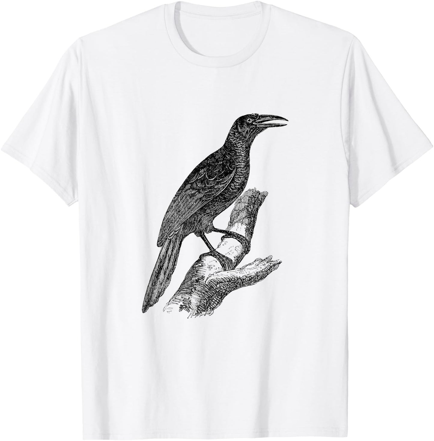 Common Grackle Bird Print T-Shirt - T-Shirt | White