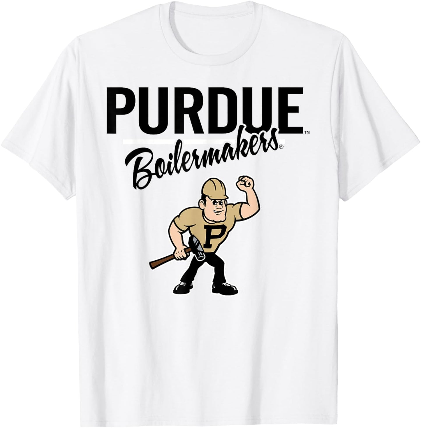 Purdue Boilermakers Mascot Gray Officially Licensed T-Shirt - T-Shirt | White