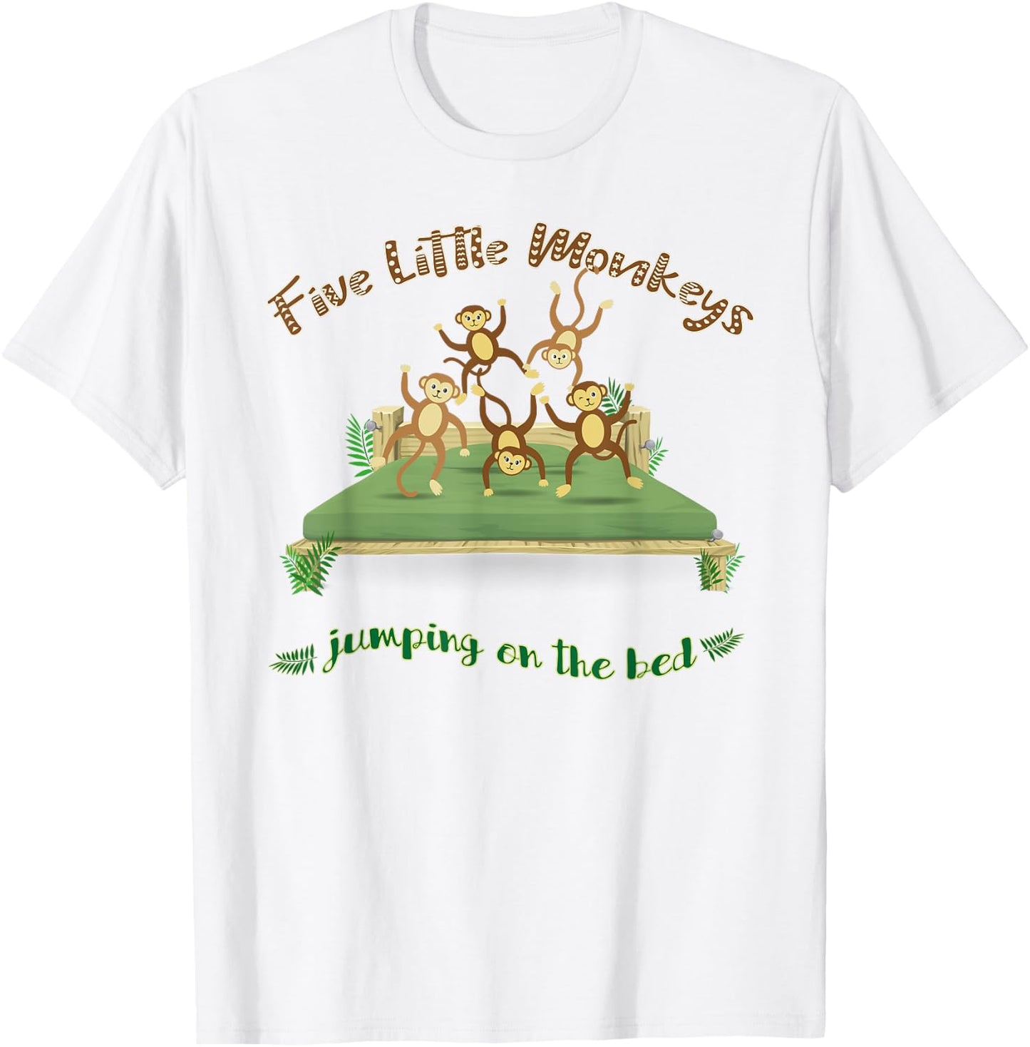 Five Little Monkeys unique Nursery Rhymes T-Shirt - T-Shirt | White