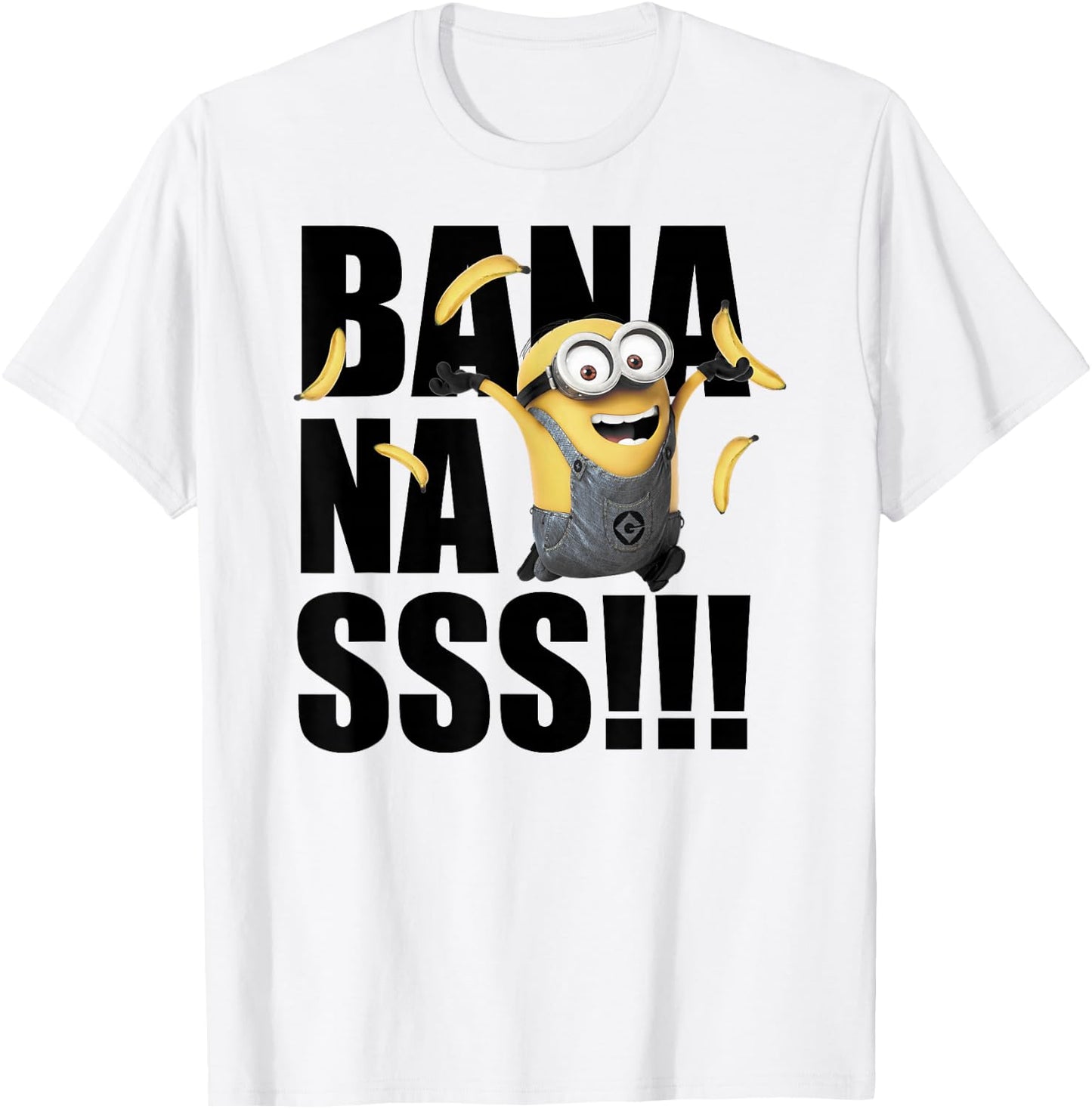 Despicable Me Minions Dave Goes Bananas Graphic T-Shirt - T-Shirt | White