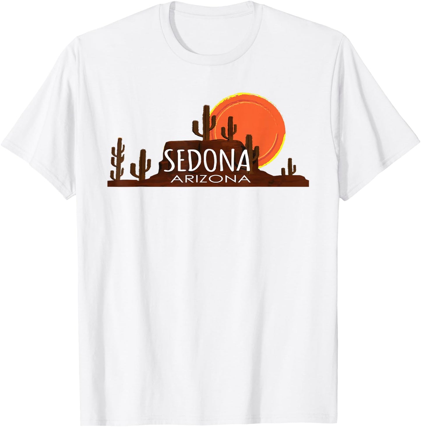Sedona, Arizona Retro Vintage Sunset T-Shirt - T-Shirt | White